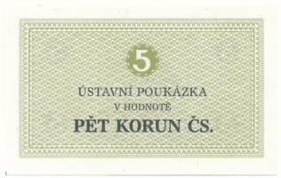 Csehszlovákia 1986. 5K (börtönpénz) vízjeles papíron T:UNC Czechslovakia 1986. 5 Korun (prison money) on watermarked paper C:UNC