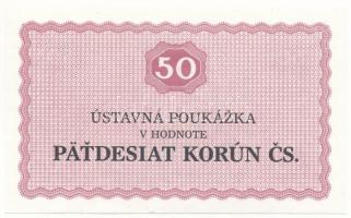 Csehszlovákia 1986. 50K (börtönpénz) vízjeles papíron T:UNC Czechslovakia 1986. 50 Korun (prison money) on watermarked paper C:UNC