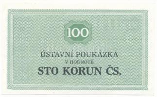 Csehszlovákia 1986. 100K (börtönpénz) vízjeles papíron T:AU Czechslovakia 1986. 100 Korun (prison money) on watermarked paper C:AU