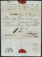 1847 12kr portós levél / Unpaid cover "TEMESVÁR" - piros / red "BEODRA"