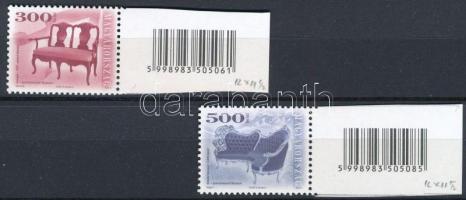 2006 Antik bútorok IX. 300Ft + 500Ft ívszéli vonalkódos bélyeg 12 : 11 1/2 fogazással, ST típusú papíron (35.000)
