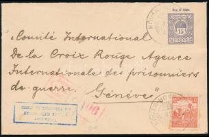 1919 Díjkiegészített díjjegyes cenzúrázott boríték "KŐVÁR-HOSSZÚFALU" / Censored PS-cover ...