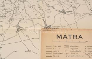1948 A Mátra térképe, tervezte: Szegő István, Bp., Kókai Lajos kiadása, rajta túraútvonalakkal, kise...