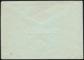 1945 (1. díjszabás) Elcsúszott felülnyomású bélyeg cenzúrázott levélen / Stamp with shifted overprin...