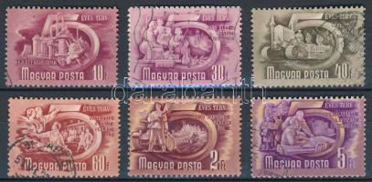 1951/1953 Ötéves terv II. 6 klf érték számvízjellel