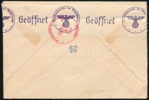 1940 Cenzúrázott levél / Censored cover with pair "GÖTEBORG" - Nürnberg