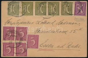 1922 Képeslap 11 db bélyeggel / Postcard with 11 stamps