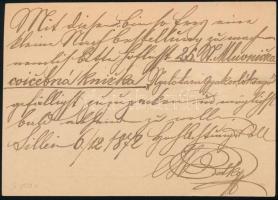 1872 2kr díjjegyes levelezőlap / PS-card "ZSOLNA"