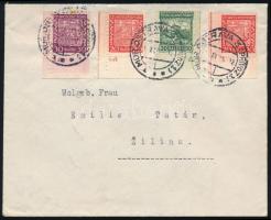 1918 Levél 4 db ívsarki bélyeggel / Cover with 4 corner stamps