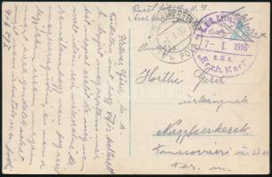 1916 Tábori posta képeslap / Field postcard "S.M.S. Erzh. Karl"