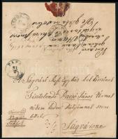 ~1840 Portós levél / Unpaid cover "PÁPA" + "ALBA" + "LEPSÉNY" + "...