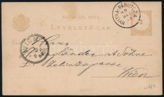 1889 2kr díjjegyes levelezőlap / PS-card "NYITRA-PÁRUTCZA" - Wien