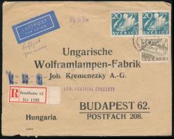 1936 Ajánlott légi levél Budapestre / Registered airmail cover to Hungary