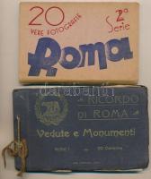Roma, Rome - 2 db RÉGI képeslapfüzet és sorozat (9 és 20 db) / 2 pre-1945 postcard booklet and series with 20 and 9 cards