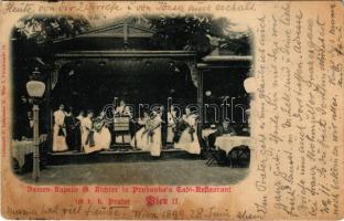 1899 Wien, Vienna, Bécs; Damen-Kapelle G. Richter in Prohaska's Café-Restaurant. Lichtdruck C. Ledermann jr. / women's music band (fl)