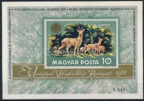 1971 Vadászati világkiállítás vágott blokk (8.000)