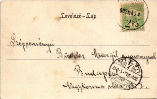 1902 Hortobágy, pányavető csikós. Pongrácz Géza kiadása, Kiss Ferenc eredeti fényképe után (fl)