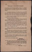 1848 Esztergom, Szemere Bertalan belügyminiszter május 20-án kelt hirdetménye Esztergom város közönségének, a közrend fenntartására vonatkozó rendelkezésekről, kétoldalas, magyar és német nyelvű, 39,5x24,5 cm
