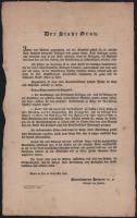 1848 Esztergom, Szemere Bertalan belügyminiszter május 20-án kelt hirdetménye Esztergom város közöns...