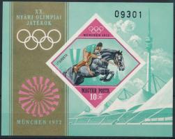 1972 Olimpia IV. - München vágott blokk (ujjlenyomat / fingerprint)