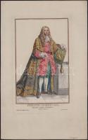 Pierre Duflos le Jeune (1742-1816): Philippe Hardevike (Philip Yorke, 1st Earl of Hardwicke) + Robert d'Evreux, Ct. d'Essex (Robert Devereux, 2nd Earl of Essex), 2 db színezett rézmetszet, 27,5x16,5 cm