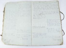 1874-1882 Az orosházi magyar lábbeli készítő ipartestület jegyzőkönyvei kb 80beírt oldalon, sérült f...