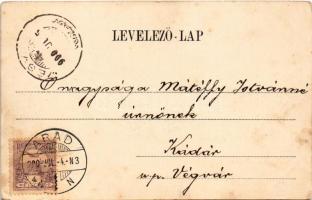 1900 Hortobágy, Gulyásbojtár a máta előtt, folklór, gémeskút. Pongrácz Géza kiadása, Kiss Ferenc fel...