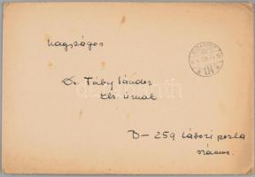 1942-43 Fábry Sándor huszár zászlós tábori levelezése kb 300 db