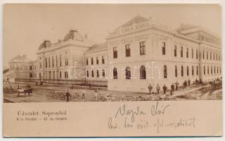 1898 Sopron, M. Kir. Törvényház. Keményhátú fotó képeslap (vágott / cut)