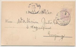 1898 Sopron, M. Kir. Törvényház. Keményhátú fotó képeslap (vágott / cut)