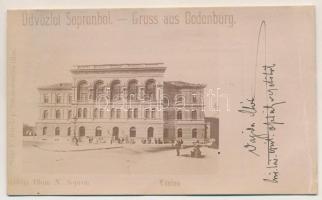 1898 Sopron, kaszinó. Stagl F. fénykép, Blum N. kiadása. Keményhátú fotó képeslap (vágott / cut)