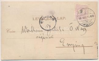 1898 Sopron, kaszinó. Stagl F. fénykép, Blum N. kiadása. Keményhátú fotó képeslap (vágott / cut)