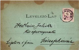 1898 Veszprém, látkép este holdfényben. Divald, Krausz A. fia (fl)