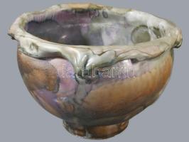 Jakab Bori (1933-2025): Virágtartó. Jelzett, minimális kopással, d: 19 cm, m: 12 cm