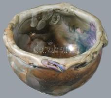 Jakab Bori (1933-2025): Virágtartó. Jelzett, minimális kopással, d: 19 cm, m: 12 cm