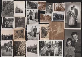 ca 1920-1940 50 db vegyes katonafotó