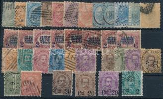 Olaszország 1863-1891 Klasszikus összeállítás, közte teljes sorok, 36 db bélyeg stecklapon