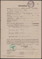 1939 Rechnitz (Rohonc), 3 db a Schulhof izraelita családdal kapcsolatos okirat (anyakönyvi kivonat, ...