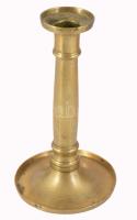 Régi bronz gyertyatartó, m: 19 cm
