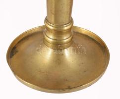 Régi bronz gyertyatartó, m: 19 cm