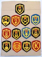 Szovjetunió DN 13db-os katonai felvarró tétel feltűzve T:UNC,AU Soviet Union ND "Lenin" 13pcs, military sewing kit C:UNC,AU