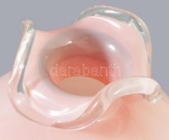 Pink színezésű hutaüveg váza, hibátlan, m: 22 cm