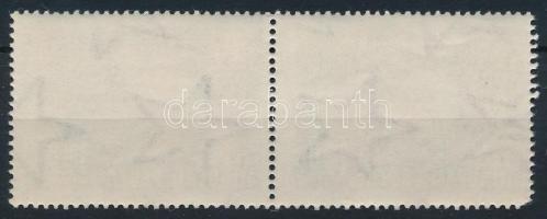 1950 Sakk I. 1,60Ft pár számvízjellel (a számvízjeles bélyeg sarokhibás)