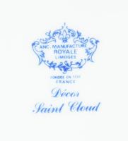 Royale Limoges "Saint Cloud" mintás 4 darabos nagytányér szett. Jelzett, hibátlan, d: 26 c...