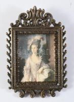 Bronz fém képkeret, 10x7 cm