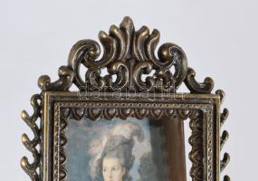 Bronz fém képkeret, 10x7 cm