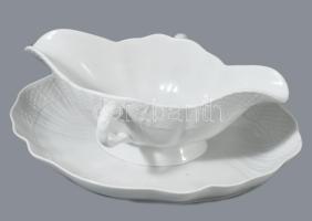 Herendi 8 részes fehér szervírozó összeállítás, masszába nyomott jelzés, fogón minimális pattogzássa...