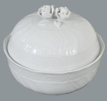 Herendi 8 részes fehér szervírozó összeállítás, masszába nyomott jelzés, fogón minimális pattogzássa...