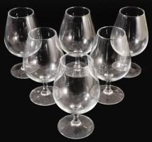 6 részes kristály borospohár szett, hibátlan, m: 16,5 cm