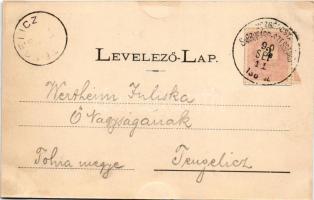 1899 Sárbogárd, Római katolikus és református templom, postahivatal és Fő utca. Kapható Spitzer Jaka...